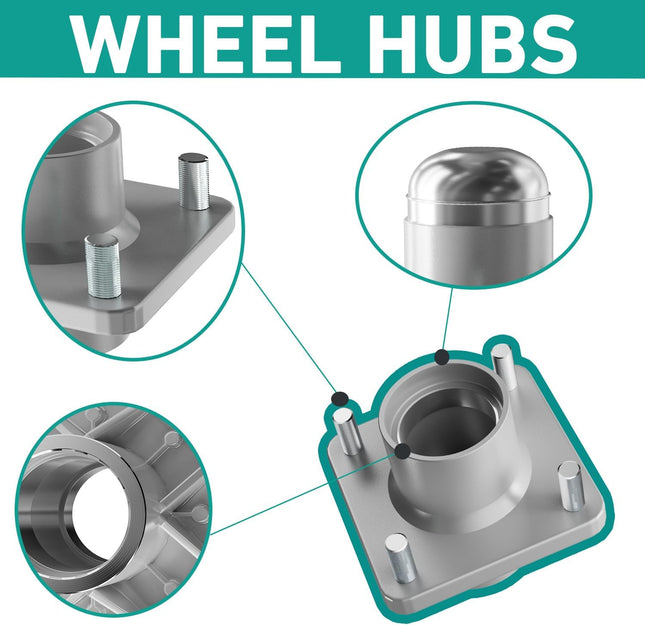 Club Car DS Front Hub Assembly Golf Cart Wheel with Bearings Seals Kit for 1981-2003 Gas and Electric – product detail
