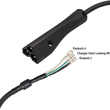 48V Golf Cart Charger Plug 3-Pin Triangle Handle Connector with Wire Fits EZGO RXV 604321, 611219 (Charger Wire) -