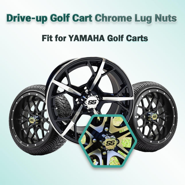 Golf Cart Chrome Lug Nuts Suitable for Yamaha/GEM Models 12MMx1.25-Pack of 16 – product detail
