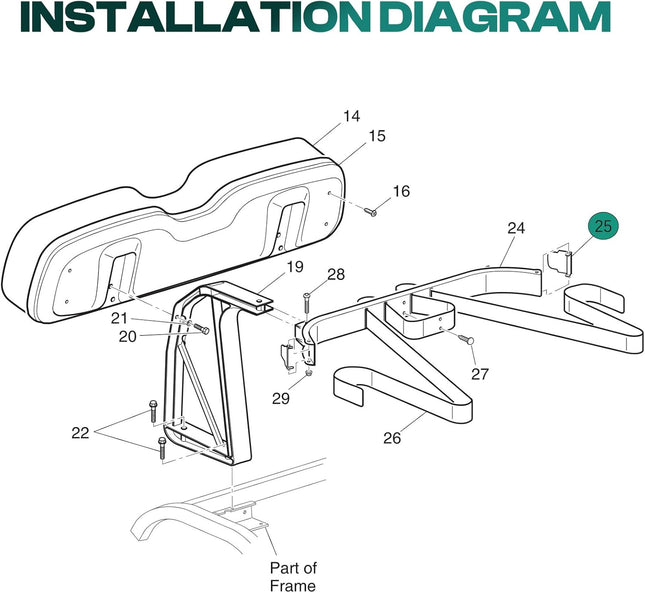 Golf Cart Bag Rack Strap Buckle for Most Club Car EZGO Rear Seat Attachment Holder Bracket with Strap OEM – product detail