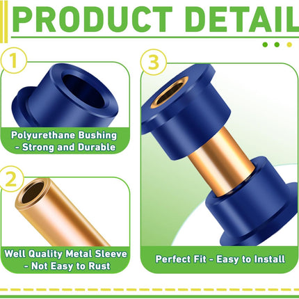 Club Car DS Bushings and Sleeve Kit, Polyurethane Kit Fits for Front Upper A Arm Suspension 1992-up Models, Replaces OEM 1016346 -