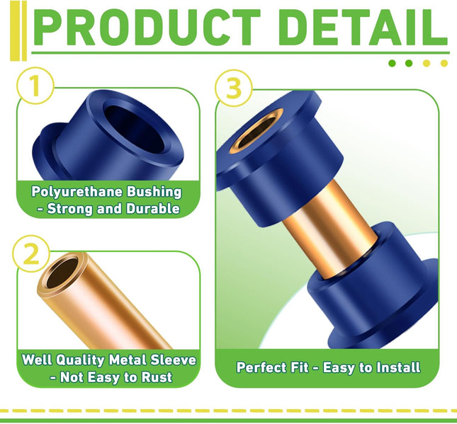 Club Car DS Bushings and Sleeve Kit Polyurethane Kit Fits for Front Upper A Arm Suspension 1992-up Models – product detail