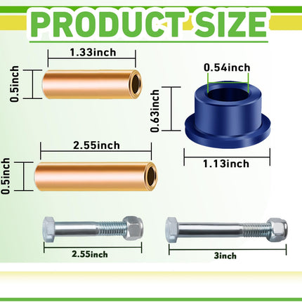 Club Car DS Bushings and Sleeve Kit, Polyurethane Kit Fits for Front Upper A Arm Suspension 1992-up Models, Replaces OEM 1016346 -