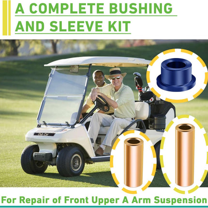 Club Car DS Bushings and Sleeve Kit, Polyurethane Kit Fits for Front Upper A Arm Suspension 1992-up Models, Replaces OEM 1016346 -