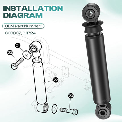 Rear Shock Absorbers for EZGO RXV Golf Cart Gas Electric Models 2008-2013.2,Replaces 603637 611724 -
