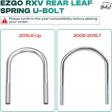 Drive-up Golf Cart Rear Leaf Spring U Bolt Fits for EZGO RXV 2008-Up Carts, OEM 603415 632103 2015.8-Up -