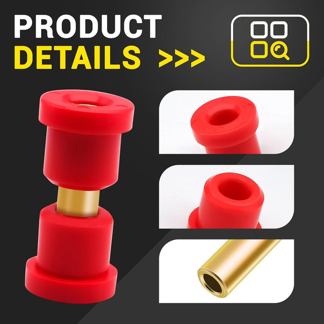 Golf Cart Red Polyurethane Bushings Sleeves Kit for Club Car DS 1992-UP Models Front Leaf Spring OEM – product detail