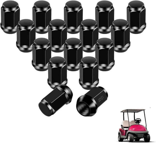 Golf Cart Wheel Lug Nuts Chrome Nuts for EZGO Club Car Gas and Electric Models V1259-DP01-A-5475 in Silver