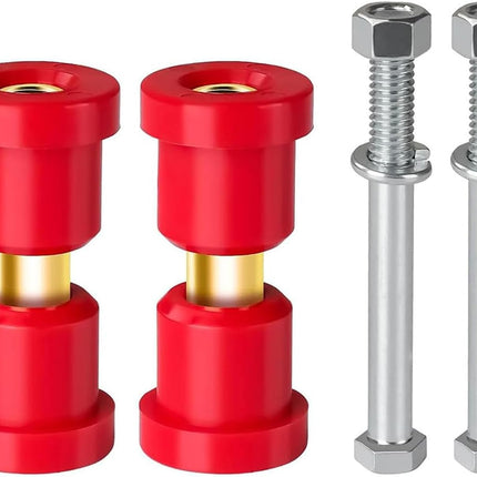 Golf Cart Bushings Kit for Club Car DS, Front or Rear Leaf Spring Red Polyurethane Sleeves and Screw Set DS 1992-Up Gas Electric Models OEM 1015583 1012303 8755 -