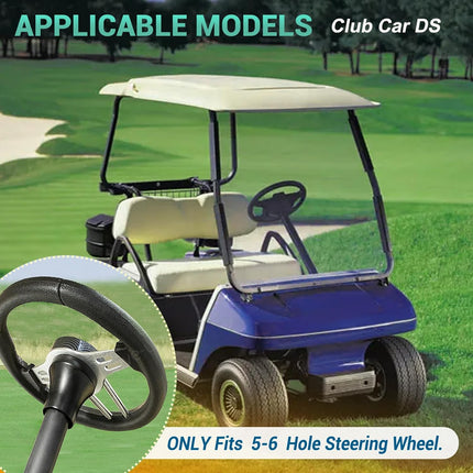 Golf Cart Steering Wheel Adapter for Club Car DS Cart-Black -