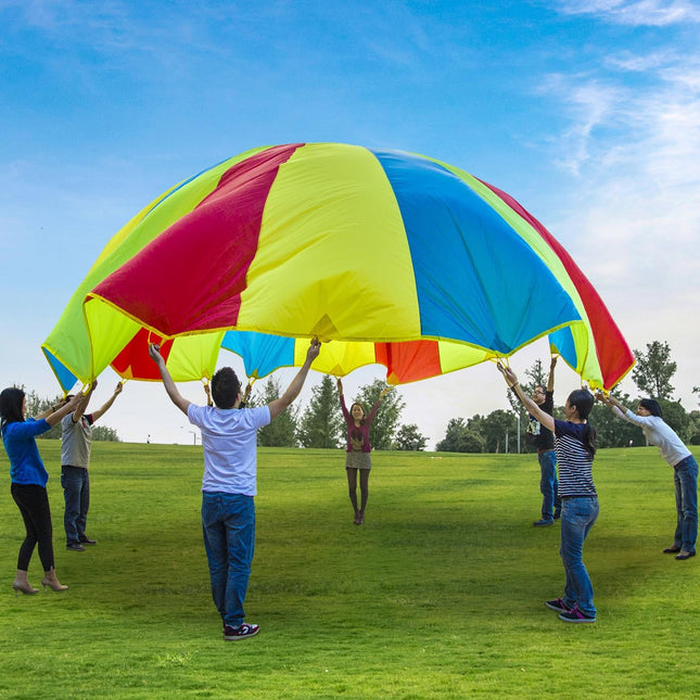 Parachute Play Parachute 10ft 12ft 16ft with 12 Handles 20ft 24ft 16 for Kids Cooperation Group