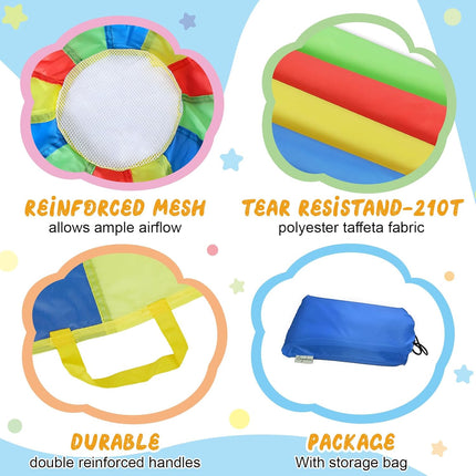 Parachute, Play Parachute 10ft 12ft 16ft with 12 Handles 20ft 24ft 16 for Kids Cooperation Group - 20FT