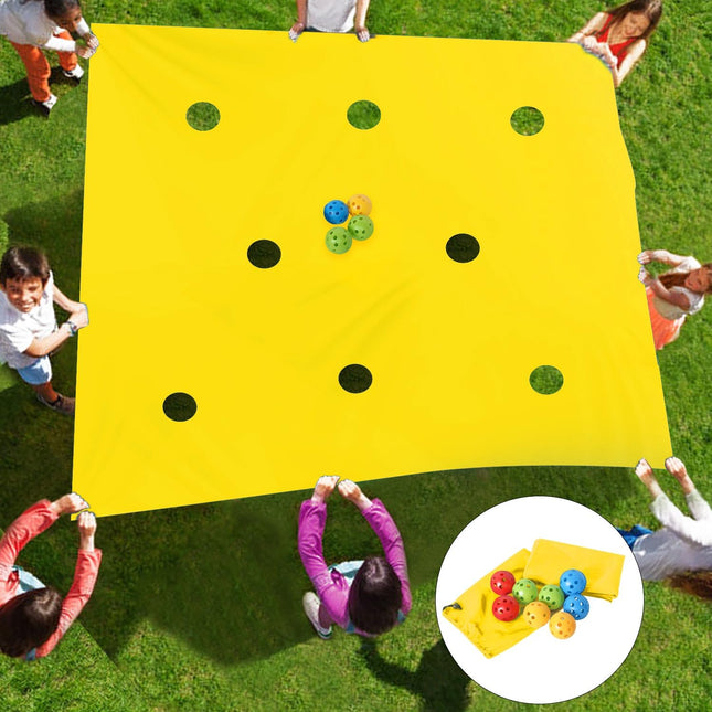 Hole Tarp Team Building Exercise Activities Games Teamwork Group Learning Fun Playing Yellow – product detail