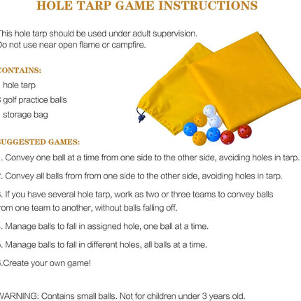 Hole Tarp Team Building Exercise Activities Games Teamwork Group Learning Fun Playing Yellow - 85''Lx57''W