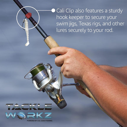 Cal Coast Cali Clip Drop Shot Weight and Hook Holder — Molded Plastic Keeper to Prevent Line Snagging Includes a Fishing That can Hold Lures 3 Sizes (Multicolor) -