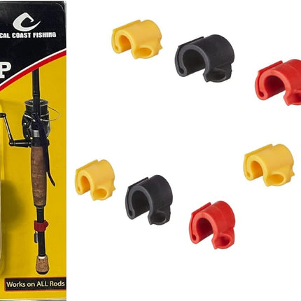 Cal Coast Cali Clip Drop Shot Weight and Hook Holder — Molded Plastic Keeper to Prevent Line Snagging Includes a Fishing That can Hold Lures 3 Sizes (Multicolor) -