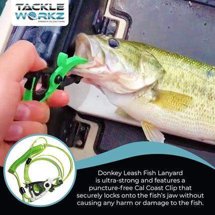Cal Coast Donkey Leash - Floating Fishing Tether, Ultra-Strong Puncture-Free Clip, Marine Lanyard Tool