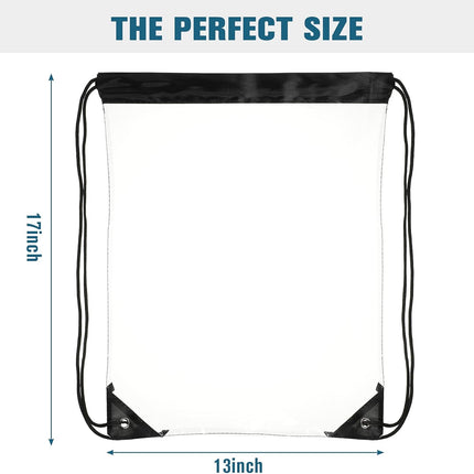 15 Pieces PVC Clear Drawstring Bag Small Waterproof Plastic Backpack For Stadiums Sporting Events (Black) Black -
