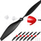6 Sets Spare Rc Plane Propellers Airplane Carbon Fiber Nose Cone Compatible with Tr-p51 4 Channel Remote Control Propeller Savers and Adapter