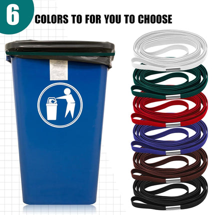 6 Pieces Trash Can Rubber Bands, Suitable for 60-98 Gallon Cans,Perimeter from 102 Inches to 150 Large Multi-functional Bands Kitchen Camping,6 Colors(Flat) -