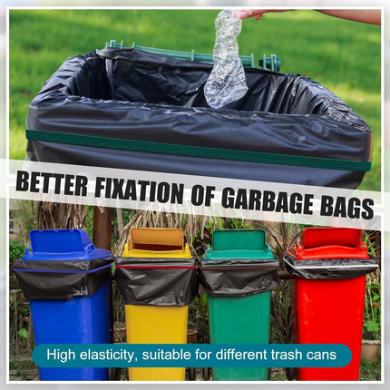 6 Pieces Trash Can Rubber Bands, Suitable for 60-98 Gallon Cans,Perimeter from 102 Inches to 150 Large Multi-functional Bands Kitchen Camping,6 Colors(Flat) -