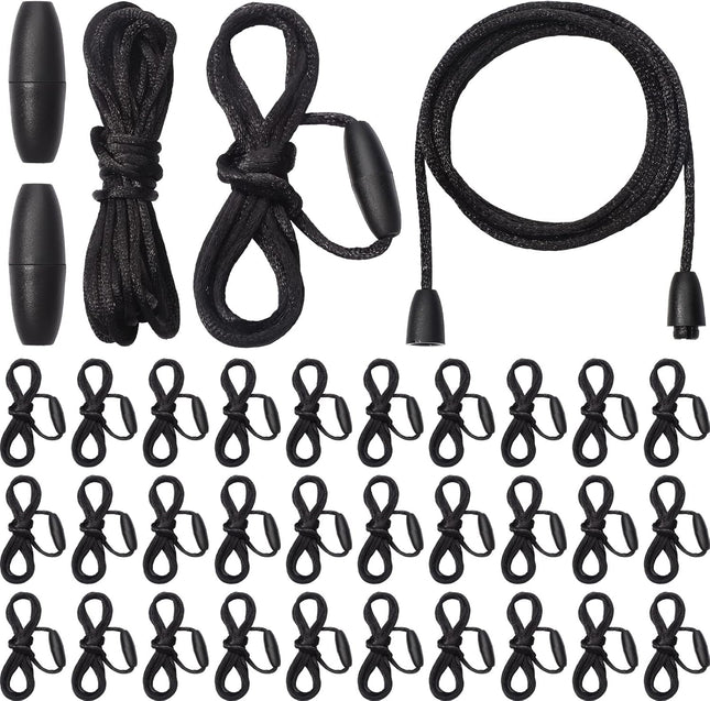 30 Sets Replacement Necklace Cords with Breakaway Clasps DIY Nylon Lanyard Cord and Plastic Clasp Buckle