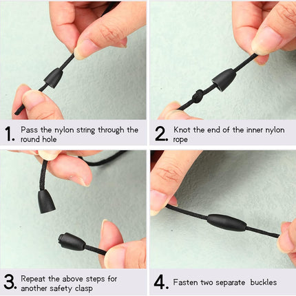 30 Sets Replacement Necklace Cords with Breakaway Clasps DIY Nylon Lanyard Cord and Plastic Clasp Buckle Safety for Pendant(Black) Black -
