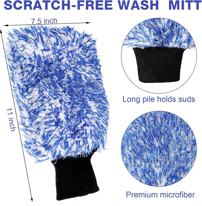 12 Pcs Microfiber Car Wash Mitts Scratch Free Ultra Absorbent Sponge Glove Cleaner Mitts for Wheel Trucks – product detail