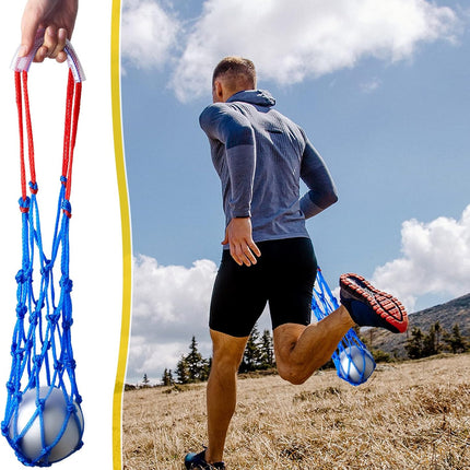 2 Pieces Shot Put Carrier Track and Field Equipment Net Shotput Bags for 8 lb Ball Training Carry (Red Blue) -