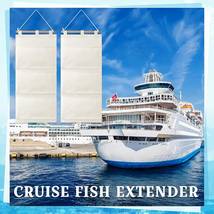 2 Pcs Fish Extenders Cruise Gift Hanger with 3 Pockets 2026 Fe Hanging Cabin Door Organizer Line for Travel Essentials Exchanges and Pixie Dust(White) White -