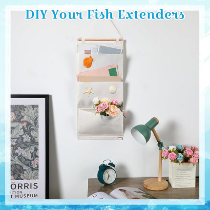 2 Pcs Fish Extenders Cruise Gift Hanger with 3 Pockets 2026 Fe Hanging Cabin Door Organizer Line for Travel Essentials Exchanges and Pixie Dust(White) White -