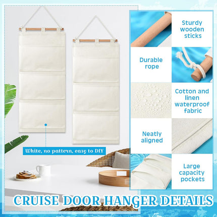 2 Pcs Fish Extenders Cruise Gift Hanger with 3 Pockets 2026 Fe Hanging Cabin Door Organizer Line for Travel Essentials Exchanges and Pixie Dust(White) White -