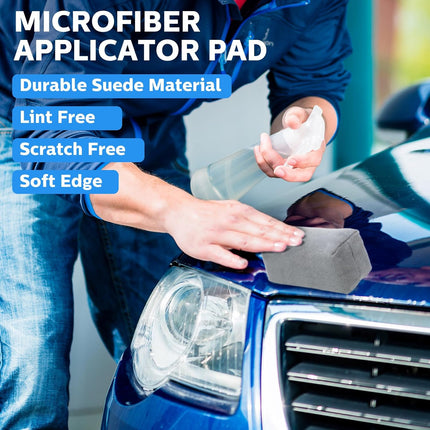 12 Pack Microfiber Applicator Pads Suede Car Detailing Sponge Ceramic Coating for Cars Graphene Metal Plastic Trim Spray Applying Wax(Gray) Gray -