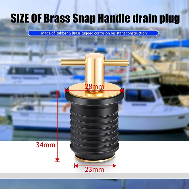 2 Pcs T-Handle Boat Drain Plug Brass Snap for Marine 1 Inch – product detail