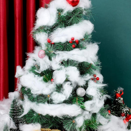 Fake Snow Decor Fiber Artificial Cotton Fluffy Indoor Decoration for Winter Mantle Christmas Decoration(120 g) - 120 g