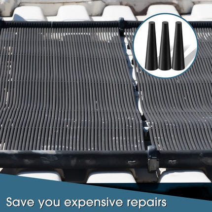 60 Pcs Pool Solar Panels Repair Plugs Heater Kit for Swimming Panels, Black (0.250) - 0.250" Diameter
