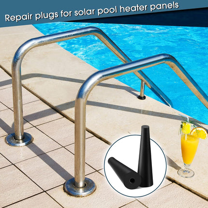60 Pcs Pool Solar Panels Repair Plugs Heater Kit for Swimming Panels, Black (0.250) - 0.250" Diameter