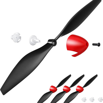 3 Sets Spare Rc Plane Propellers Airplane Carbon Fiber Nose Cone Compatible with Tr-p51 4 Channel Remote Control Propeller Savers and Adapter -