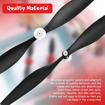 3 Sets Spare Rc Plane Propellers Airplane Carbon Fiber Nose Cone Compatible with Tr-p51 4 Channel Remote Control Propeller Savers and Adapter -