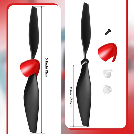 3 Sets Spare Rc Plane Propellers Airplane Carbon Fiber Nose Cone Compatible with Tr-p51 4 Channel Remote Control Propeller Savers and Adapter -