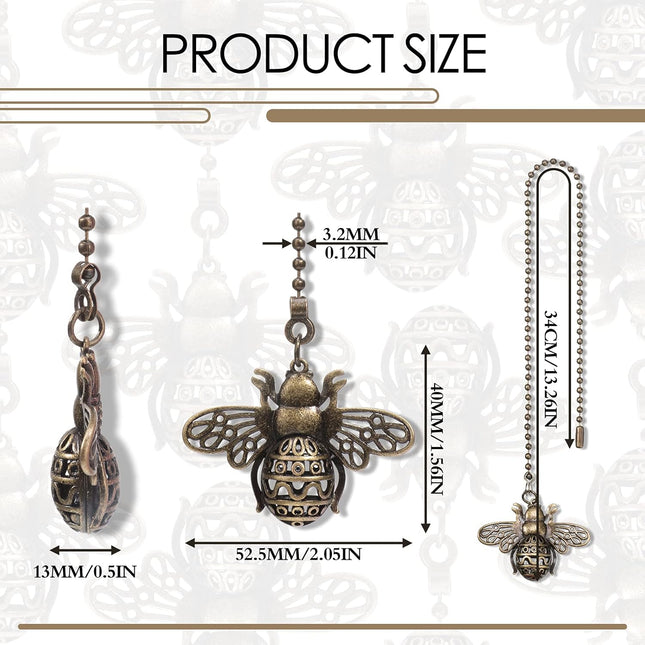 4 Pack 13'' Vintage Queen Bee Ceiling Fan Pull Chain Extender Chains for Fans and Lights (Queen – product detail