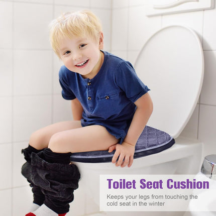 4 Pcs Toilet Seat Covers Pads for Bathroom Comfortable Cushion Cover Soft Thicker Warmer Washable Pad with Zipper Home Reusable(Modern,Gray, Violet, Red, Brown) Gray, Brown Modern