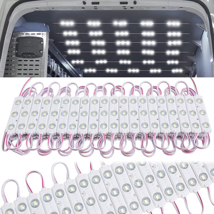 12V 300 LEDs Interior Van Light, White LED Ceiling Lighting Kits for RV Truck Boats Bus Cargo Trailers Lorries Transit Auto Vehicle, 100 Modules -