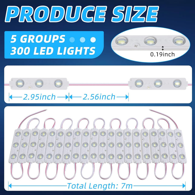 12V 300 LEDs Interior Van Light White LED Ceiling Lighting Kits for RV Truck Boats Bus Cargo Trailers – product detail