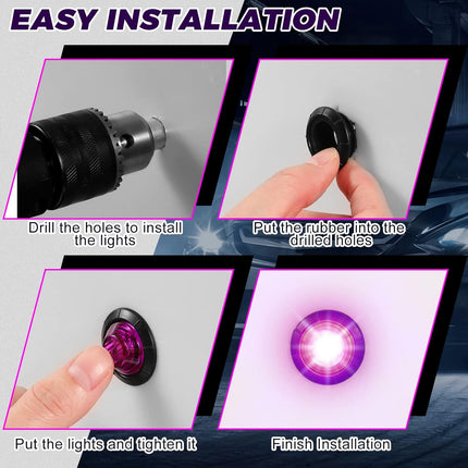 50 Pcs Trailer Side Marker 3/4 Round Led Light 12v Front Rear Indicators Waterproof Lights for Truck Car Bus ATV Utv Rv Van Pickup Stop Lamp, Purple -