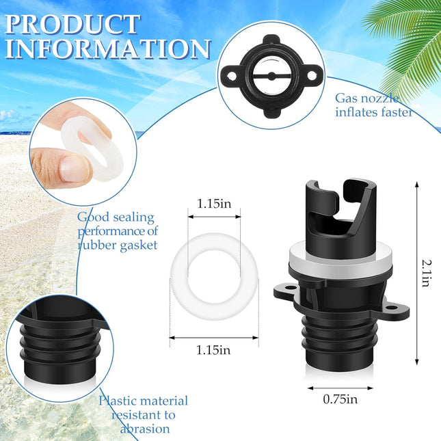 4 Pcs Inflatable Kayak Pump Adapter Compatible with Halkey Roberts Valve Paddle Board Air Hose Replacement – product detail