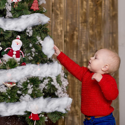 Fake Snow Decor Artificial Fluffy Fiber Stuffing White for Tree Covering Home and Party Decorations(480 G) - 480 G