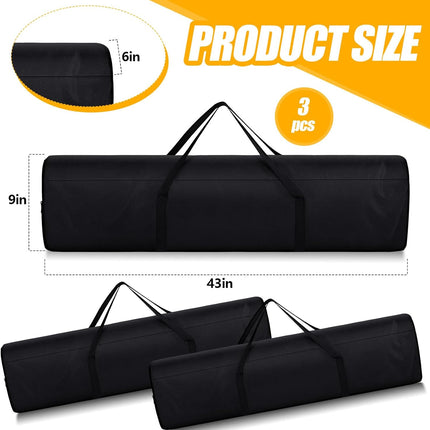 3 Pack 43.31 Inches Replacement Bag for Folding Camping Chair Large Beach Carry Oxford Fabric with Handles Travel Tent Storage Outdoor Carrying Sports Gear Black -