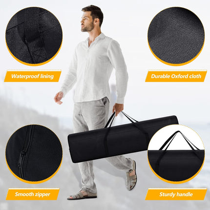 3 Pack 43.31 Inches Replacement Bag for Folding Camping Chair Large Beach Carry Oxford Fabric with Handles Travel Tent Storage Outdoor Carrying Sports Gear Black -