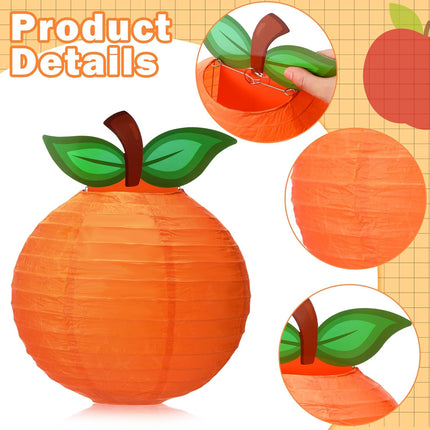 12 Pcs Little Cutie Baby Shower Orange Decorations Paper Lanterns Hanging Party Decor for Tangerine Clementine Birthday Supplies -